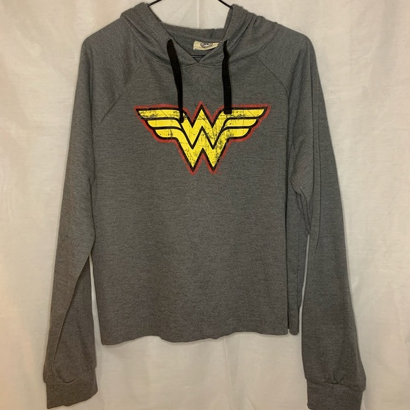 Wonder Women Grey Cropped Hoodie in Small - Picture 1 of 1